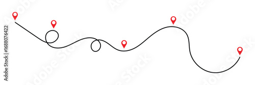 location map path distance icon, one place to another location icon, pinpoint, map search, route, navigator icon isolated one transparent background, map pointer icon.