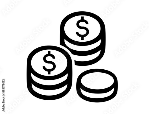 money icon 52 : dollar, icon, button, money, symbol, sign, currency, business, finance, cash, coins, financial