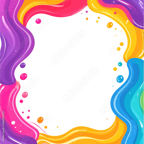 Wallpaper Mural Bright Multicolored Frame with Liquid Swirls and Pixelated Texture against White Backdrop Perfect for Backgrounds and Decorations with Copy Space Torontodigital.ca