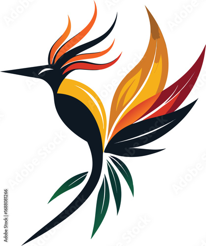 Bird Of Paradise Silhouette Vector