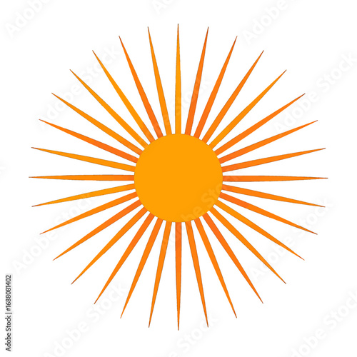 Wallpaper Mural Radiant Orange Sun Illustration on White Background Simple Geometric Starburst Design with Symmetrical Rays Warm Light Symbol Summer Energy and Positive Vibes Icon Torontodigital.ca