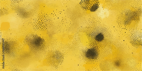 Golden, abstract texture of a yellow sponge with a macro close-up of bubbles and foam, reminiscent of a cold beer