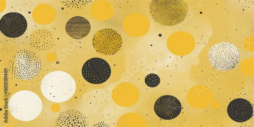 Seamless cheese pattern with Swiss cheese holes and yellow flowers on a vibrant background