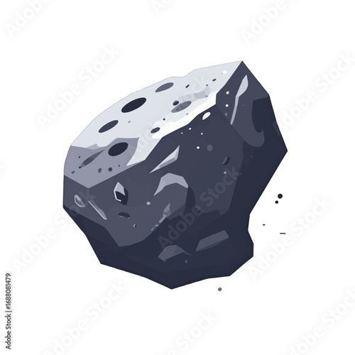 Wallpaper Mural Isolated Detailed Gray Asteroid Pixel Art Illustration With Dark and Light Shading on a Clean White Background for Game Asset and Design Resource Torontodigital.ca