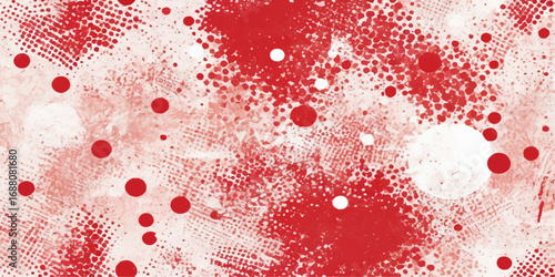 Pink bubbles and water drops create a seamless, liquid pattern for a holiday design with a festive, red winter theme