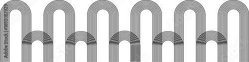 Bend Stripe line mid century background vector for retro aesthetics, minimal art, and graphic design. Useful for illustrating a timeless, classic feel.