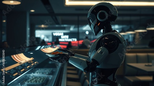 Robot Serving Food in Restaurant. (13)