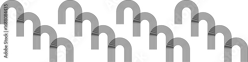 Bend Stripe line mid century background vector for retro aesthetics, minimal art, and graphic design. Useful for illustrating a timeless, classic feel.