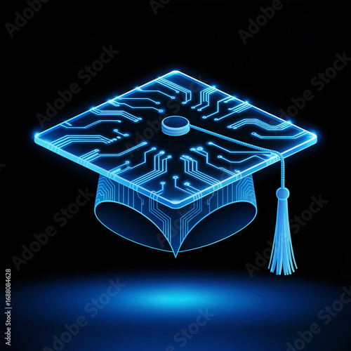 The blue digital circle concept illustrates a technical motion web interface with a gear symbol in the background