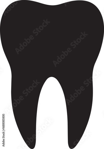 Molar tooth silhouette vector illustration for dental healthcare and orthodontics design