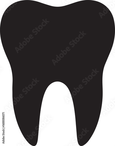 Molar tooth silhouette vector illustration for dental healthcare and orthodontics design