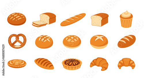 Collection of delicious baked goods and pastries for every taste