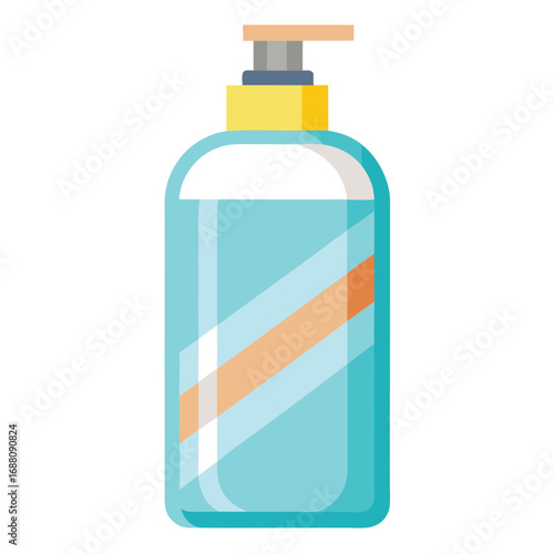 A vector art illustration of a bottle of conditioner, representing hair care, personal hygiene, and beauty products. Ideal for beauty and wellness projects.
