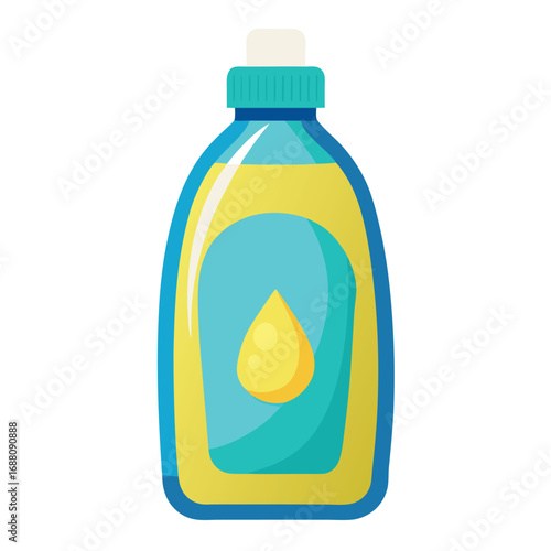 A vector art illustration of a bottle of dish soap, representing cleanliness, household chores, and domestic products. Ideal for home and lifestyle projects.