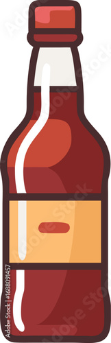 A vector art illustration of a bottle of root beer, representing classic soda, nostalgia, and sweet drinks. Great for vintage or retro themes.