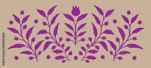 decoration poster set flower floral eye folk artwork cup illustration modern