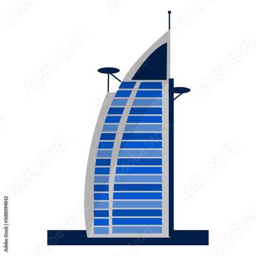 Modern architectural skyscraper with blue glass facade, representing progress