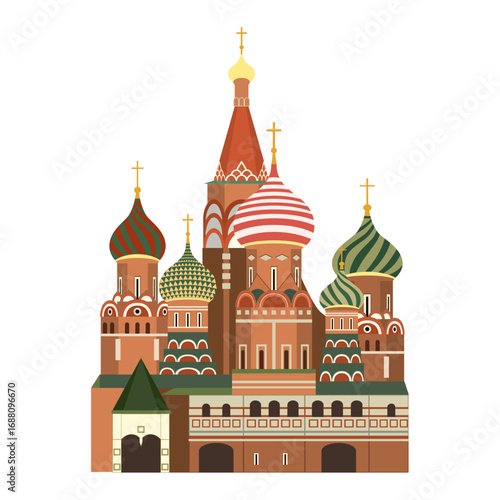 Iconic Saint Basil's Cathedral in Moscow illustration