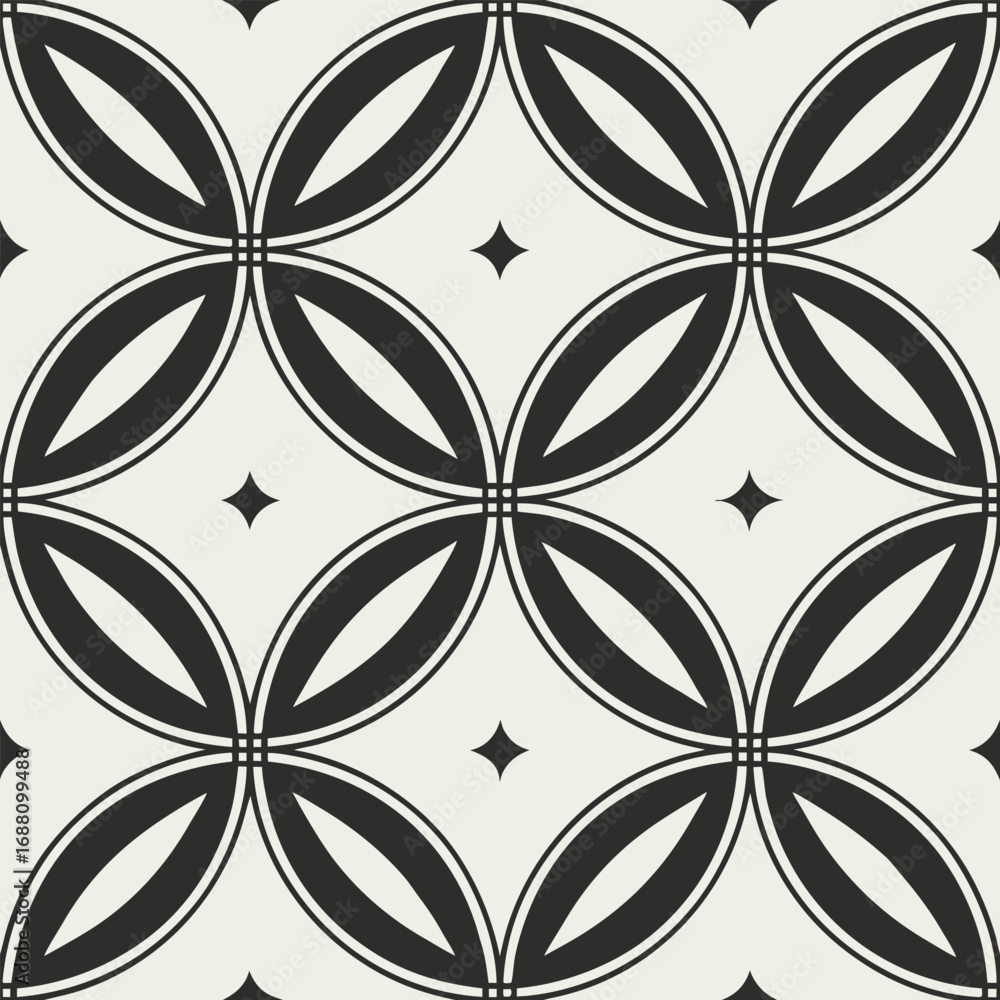 Fototapeta premium Seamless pattern, floral pattern, geometric shape vector illustration