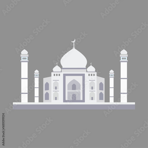 Stunning Minimalist Illustration of the Taj Mahal in India