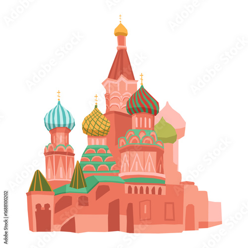Iconic Moscow landmark with vibrant domes, a symbol of Russian culture and travel