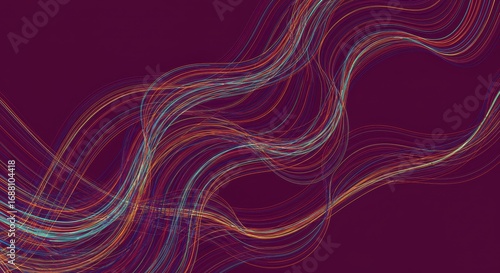 Luminous Currents of Intertwined Light on a Deep Magenta Canvas