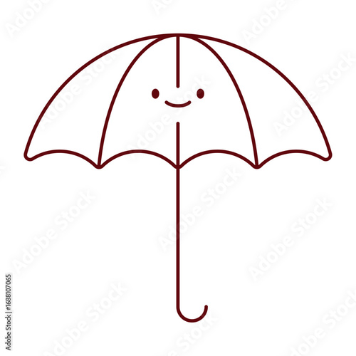 Flat Beach Umbrella Vacation Icon
