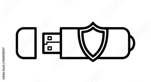 Secure USB Flash Drive with Shield Icon for Data Protection.