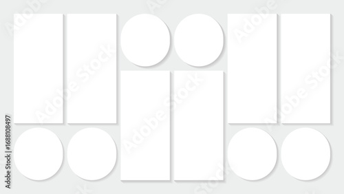 Moodboard template. Photo collage grid. Vector. Mood board design. Mosaic frame banner. Photography album layout.