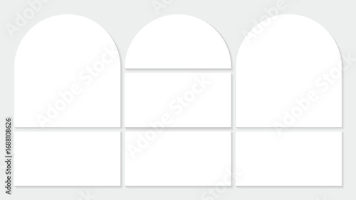 Moodboard template. Photo collage grid. Vector. Mood board design. Mosaic frame banner. Photography album layout.