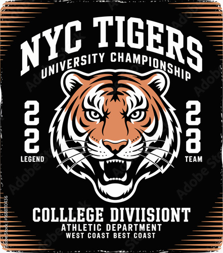 Emblazoned with pride and power, this stylish design captures the legendary status of the NYC Tigers, making it perfect for sports fans and college athletics enthusiasts alike.