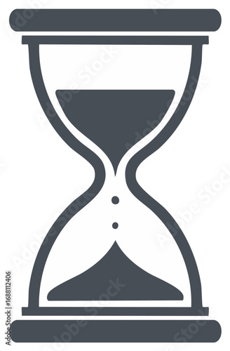 Hourglass icon illustration symbolising time, waiting, and deadline in minimal style