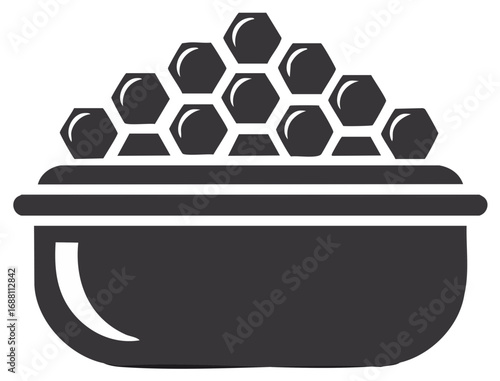 Honeycomb in a bowl illustration depicting honey and its delicious nature