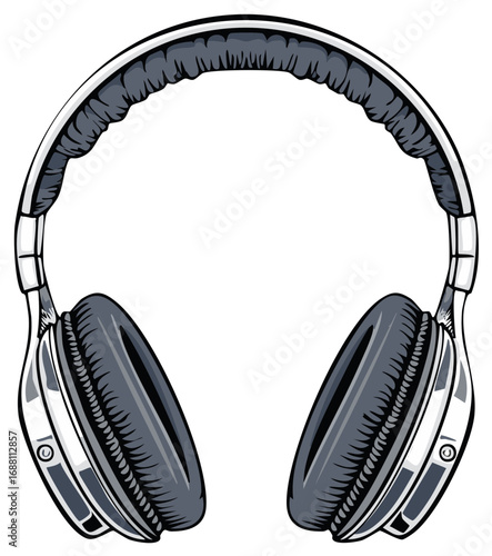 Over-Ear Headphones Vector Illustration for Audio Listening Music Device