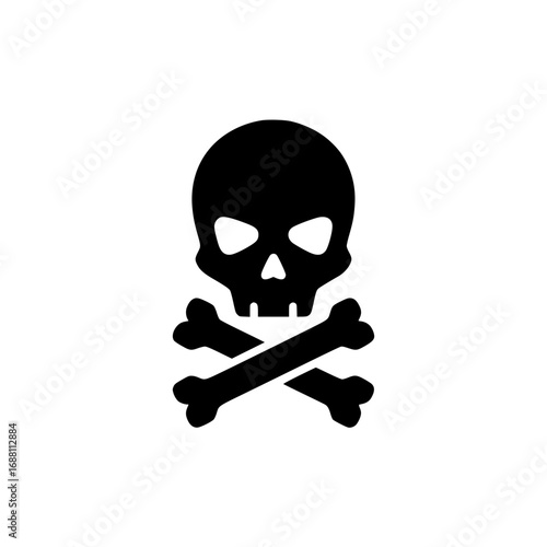 skull and crossbones symbol representing danger, warning, toxic material, and hazardous content.