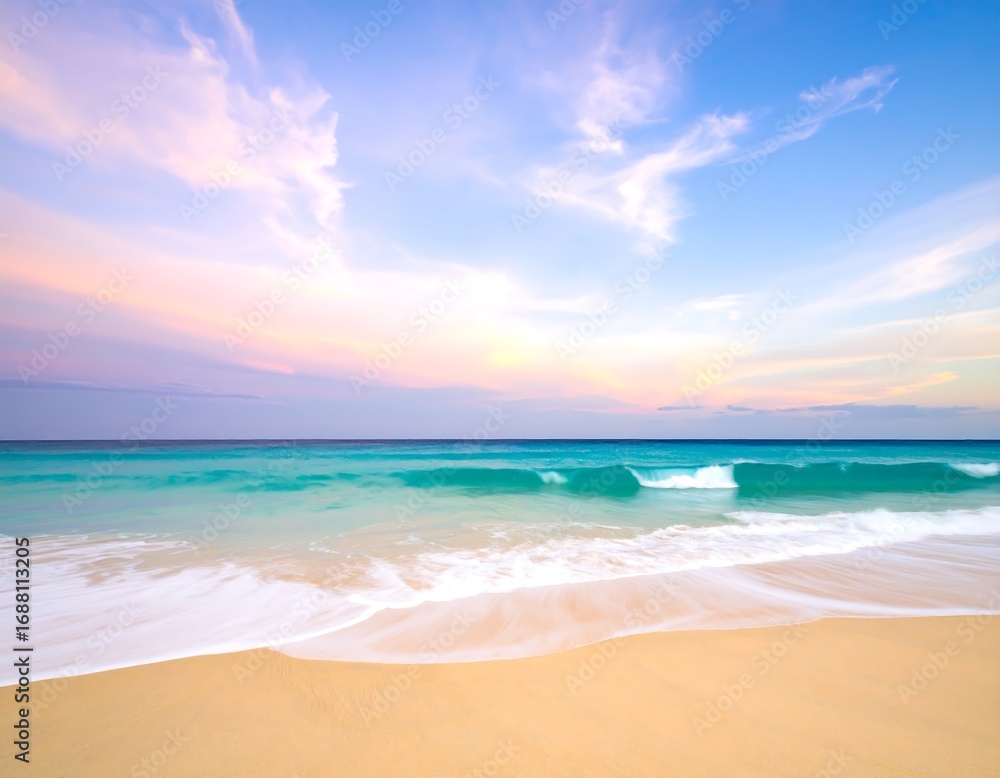 Obraz premium Colorful sunset over a tropical beach