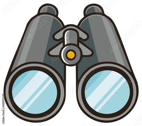 Binoculars cartoon illustration vector icon for observation exploration and discovery