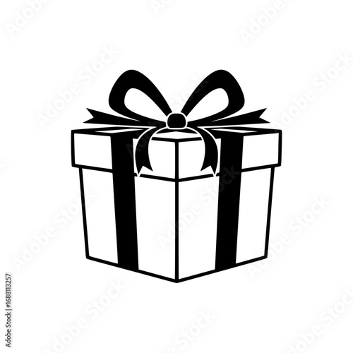 present box with ribbon bow symbolizing celebration, birthday, holiday gift, and festive occasion.