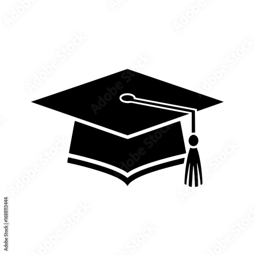 graduation cap icon representing learning and education achievement