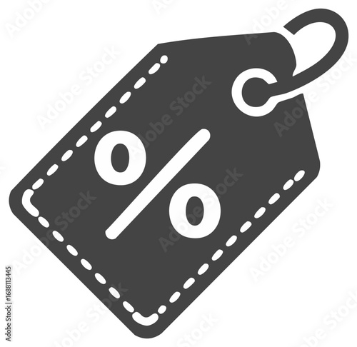 Discount Tag with Percentage Symbol for Retail Sales and Promotional Offers