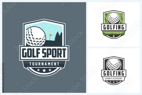 Golf logo sport design template, golf emblem vector, golf tournament icon badge logo design vector illustration