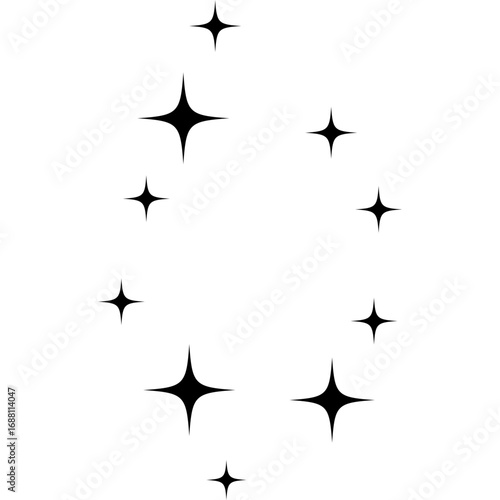 Wallpaper Mural Cluster of shining stars silhouette, black night sky element for space, fantasy, and decorative illustration projects. Torontodigital.ca