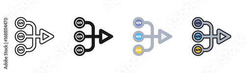 Code Merge Icon Pack In Multiple Styles