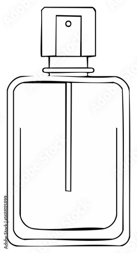 Minimalist Perfume Bottle Outline Drawing Simple Line Art Fragrance Container Illustration