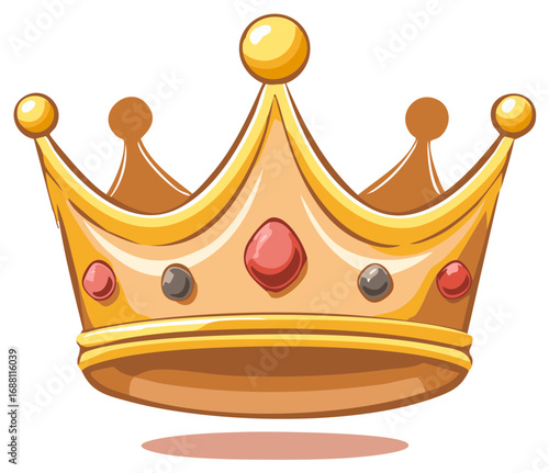 Cartoon Golden Crown with Jewels
