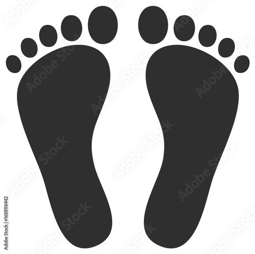 Footprints Vector Silhouette Two Feet Isolated Simple Design