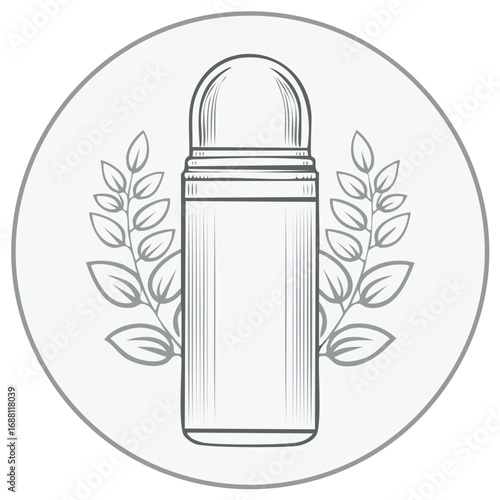 Deodorant Roll On with Leaves Emblem for Natural Personal Care