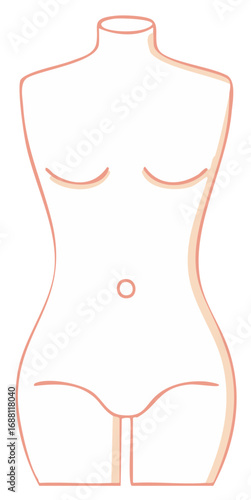Minimalist Woman Mannequin Torso Outline for Fashion Design and Retail Display