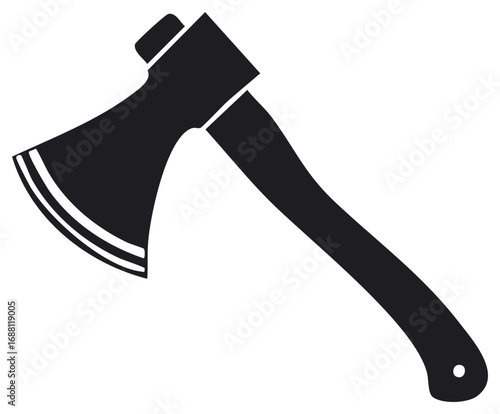 Black axe vector illustration, woodworking tool