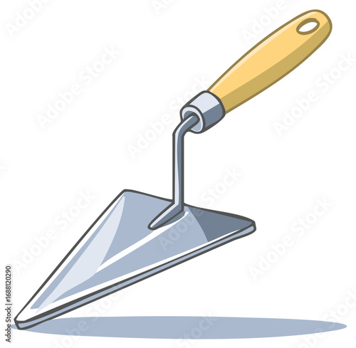 Vibrant vector illustration of a professional pointing trowel for construction and masonry work